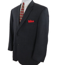 Jos.A.Bank 1905 Solid Gray Sport Coat Mens BRRR Comfort Blazer Jacket 46 R EUC