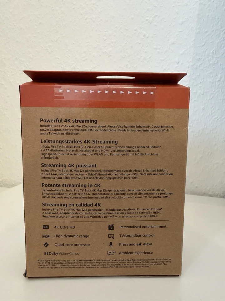 Amazon Fire TV Stick 4K MAX 16GB Ultra HD Wi-Fi 6E Dolby Atmos/Vision OVP NEU - Bild 3 von 4