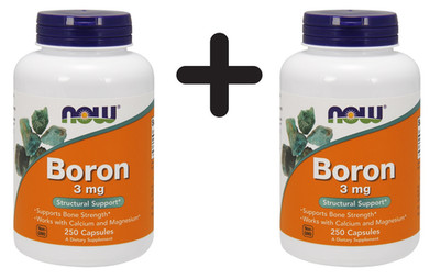 2 x NOW Foods Boron, 3mg - 250 caps (162,44 EUR/kg)