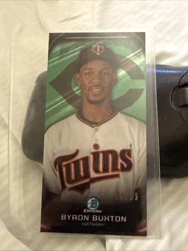 2015 Bowman Chrome Draft RC Mini Tall Boy Green Refractor SP #24/99 Byron Buxton