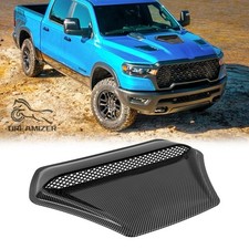 For Ram 1500 2500 Air Flow Intake Hood Scoop Bonnet Vent Cover Carbon Fiber
