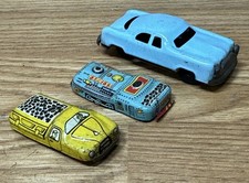 Vintage Lot Of 3 Tin Litho Made In Japan Car Lot Good Condition