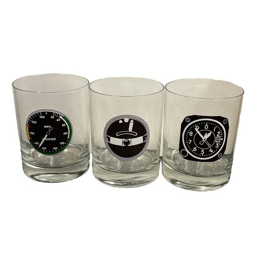 Lote de 3 vidrios de barra de rocas Highball para avión - Imagen 1 de 4