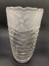 frosted crystal floral Heavy Crystal Vase with Frosted Floral Intaglio Design — listing 2