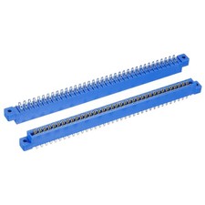 Card Edge Connector Blue Socket 72 Pin Solder Eyelet 3.96mm Pitch, Pack of 2