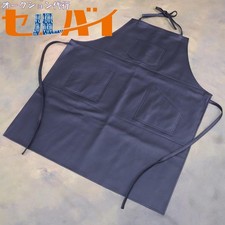 Premium-Grade Shrink-Embossed Calfskin Handmade Leather Apron  Black  "Meister"