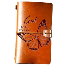 Christian Gifts for Women, Encouragement Leather Journal, Refillable Writing
