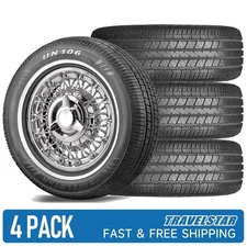 Set of 4 Travelstar UN106 215/75R15 100S 18mm White Wall A/S Passenger Car Tire