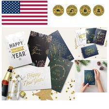 Boxed Happy New Cards - 30 Luxurious Large 5x7 inch Greeting Cards in Vibran...