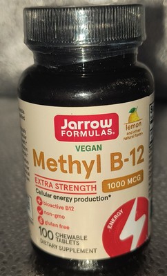 Jarrow Formulas Methyl B-12, 1,000mcg, 100 Lemon Chewables Exp 10/25