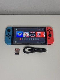 Nintendo Switch OLED Neon Blue/Red | Mario Kart 8 Deluxe | USB-C Cable | Tested