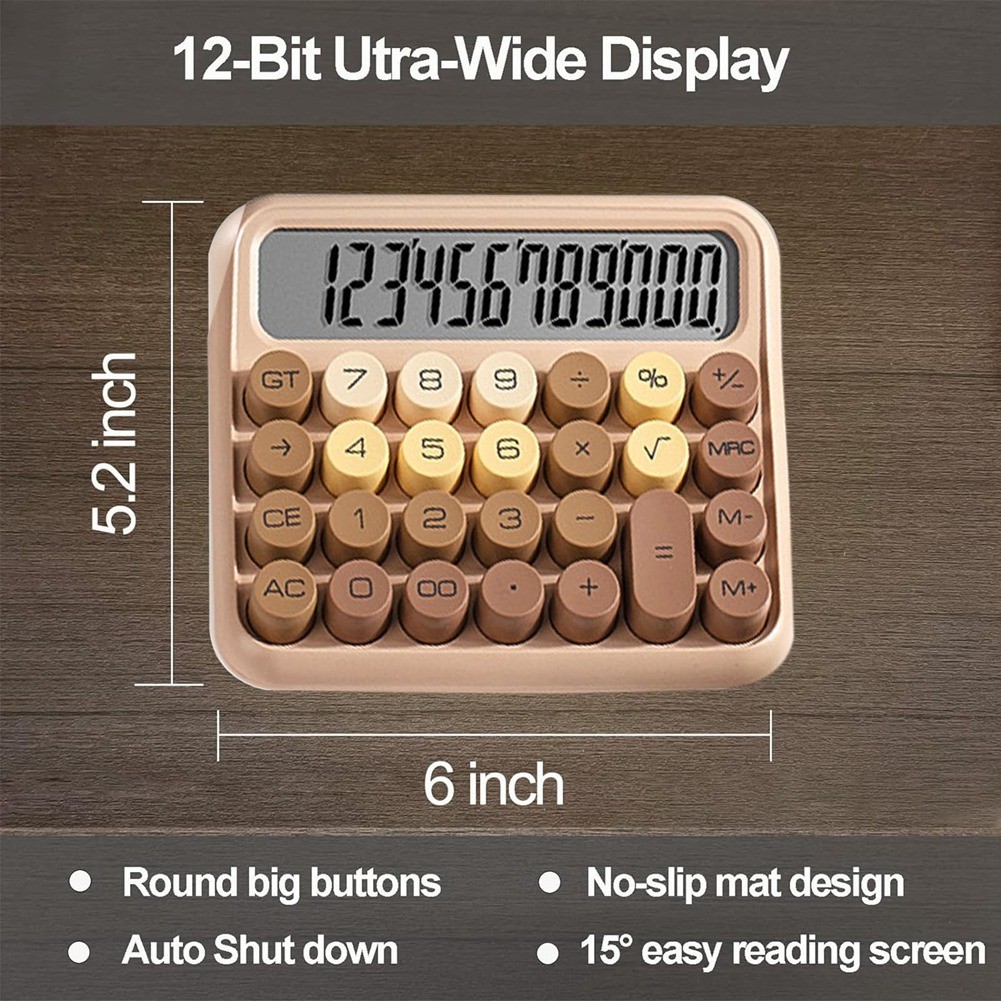 Mini Led Calculator Big Button Mechanical Switch Calculator For Office PATIKIL Green ...