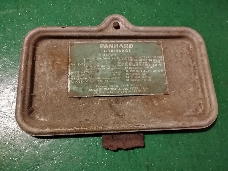 1960 Panhard Dyna Car Vehicle Motor Oil Specification Plate 1959 1961? Graissage