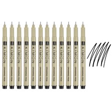 Fineliner Pens, 0.2mm Fine Points Drawing Pen for Sketching, Pack of 12