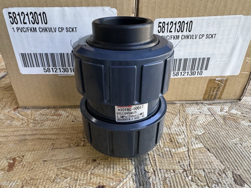 Asahi AV 1” PVC Check Valve FKM Viton Socket End 581213010  Lot Of 2