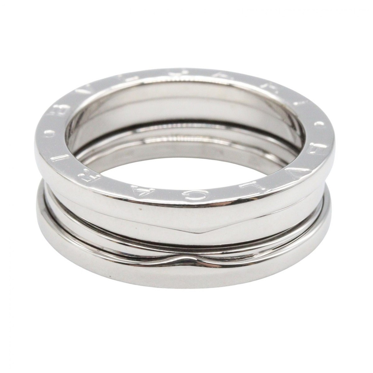 BVLGARI B-zero1 3 Bands Ring 18KWG White Gold Used Women US size