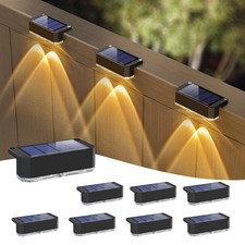 Solar Fence Lights Outdoor 8 Pack, Deck Light Solar Powered, Waterproof LED S...