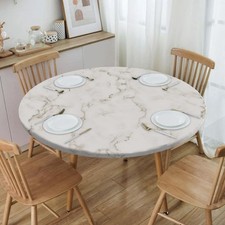 Elastic Round Tablecloth - Fit for 36-44 Tables, Round Fitted Table Cloth