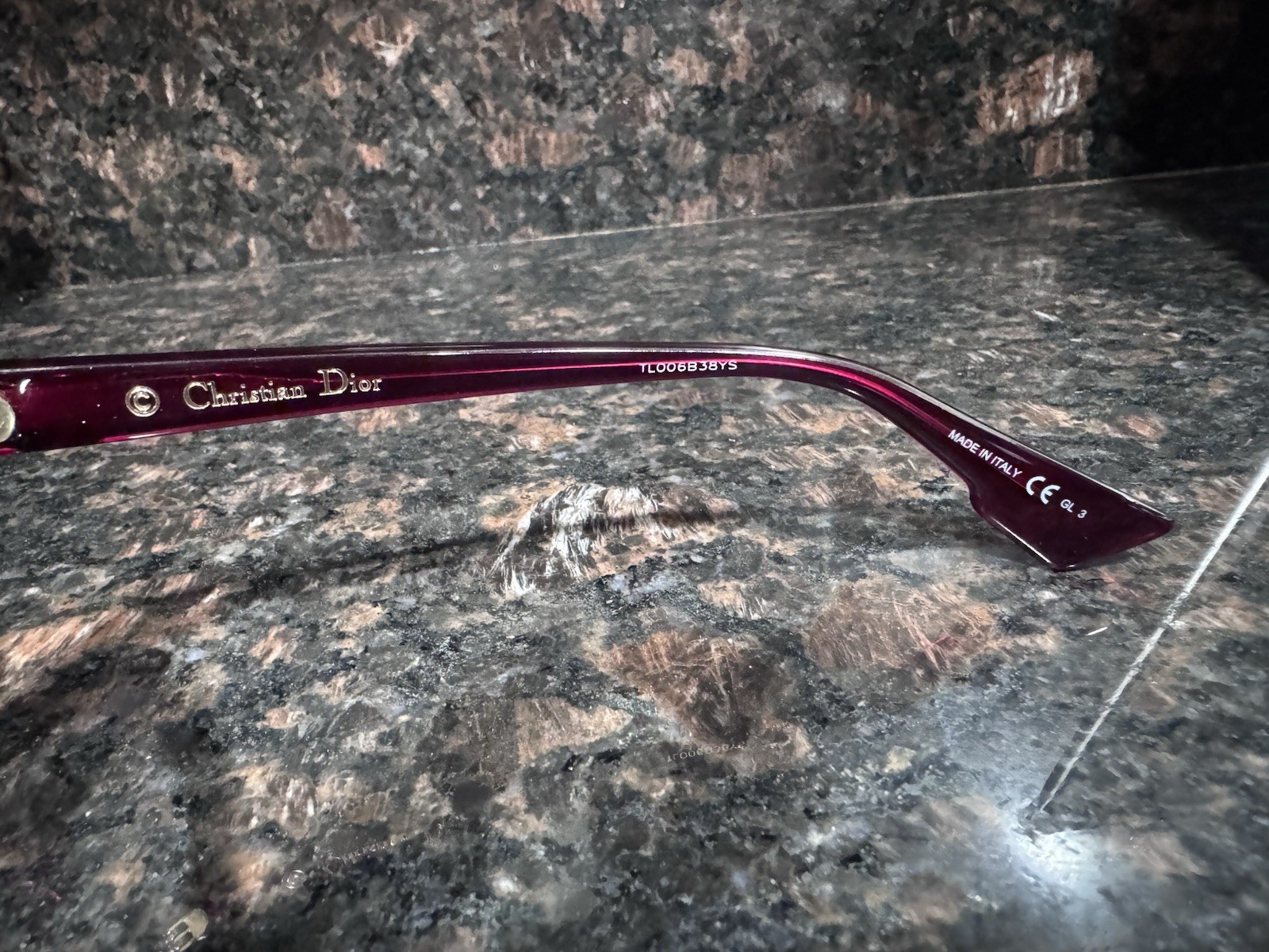 Dior Bianca Round Oversized Sunglasses Burgundy Pink Gray UV400 Authentic thumbnail 3