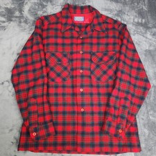 Pendleton Mens Large Virgin Wool Plaid Flannel Shirt USA Made Macduff Tartan