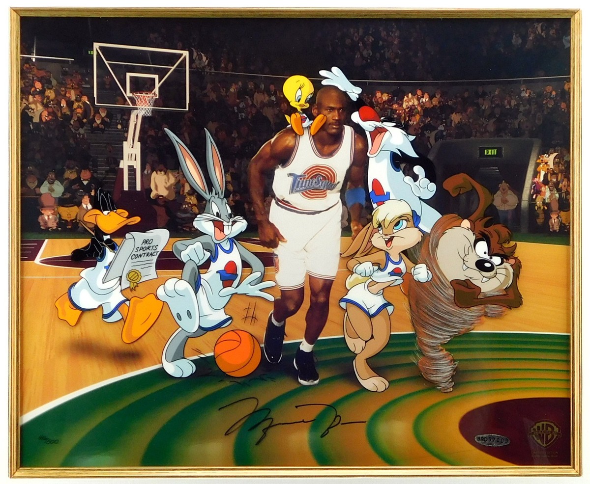 Cast Film De Michael Jordan LOONEY TUNES Cel Michael Jordan Signed