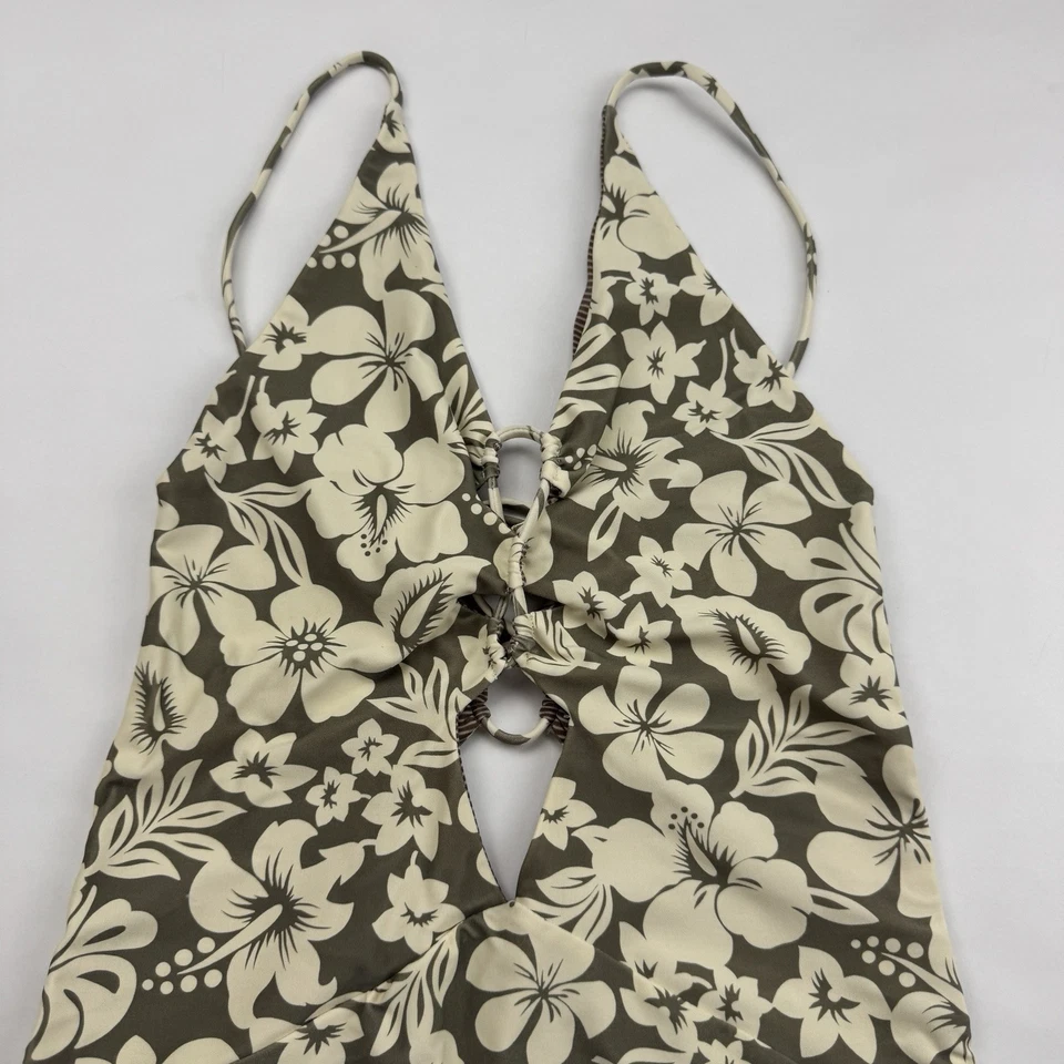 Traje de baño de una pieza ACACIA 2022 Kokomo Huahine crema/taupe Cheeky Plunge talla S Foto 3 de 4