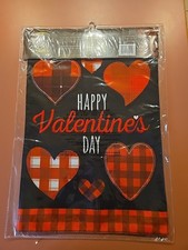 Valentine Day Garden Flag Burlap 12.5X18 Double Sided, Spring Love Heart