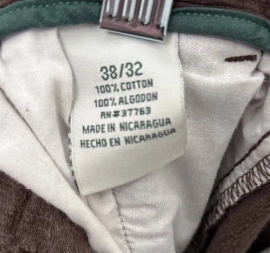 Calça de veludo vintage cabeça de pato, masculina plissada sépia marrom, peso pesado, 38x32 - Imagem 3 de 4