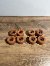 VINTAGE Roller Derby Skate Corp Set of 8 Orange Wheels in Box Urethane