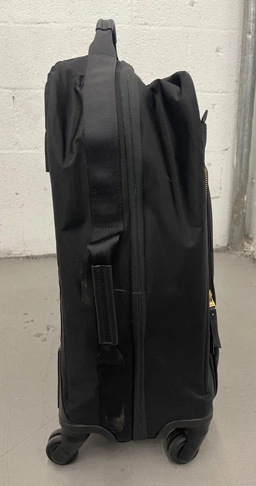 TUMI Voyageur Super Leger 21" 4 Wheel Carry-On Bag Spinner Black Gold Excellent - Image 3 of 4