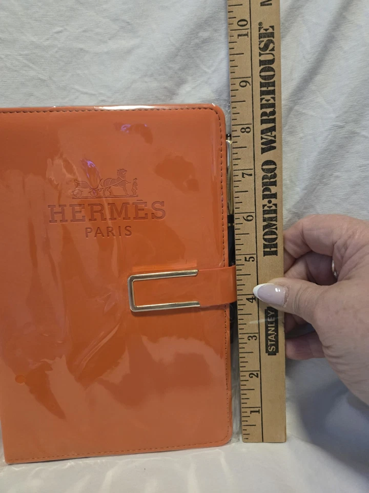 Cuaderno Hermès VIP naranja con bolígrafo - Cierre magnético - Cubierta reutilizable - Nuevo Foto 2 de 4
