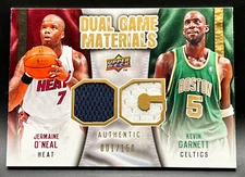 2009-10 UD Dual Game Materials Kevin Garnett Jermaine O'Neal 1/150 1st One Patch