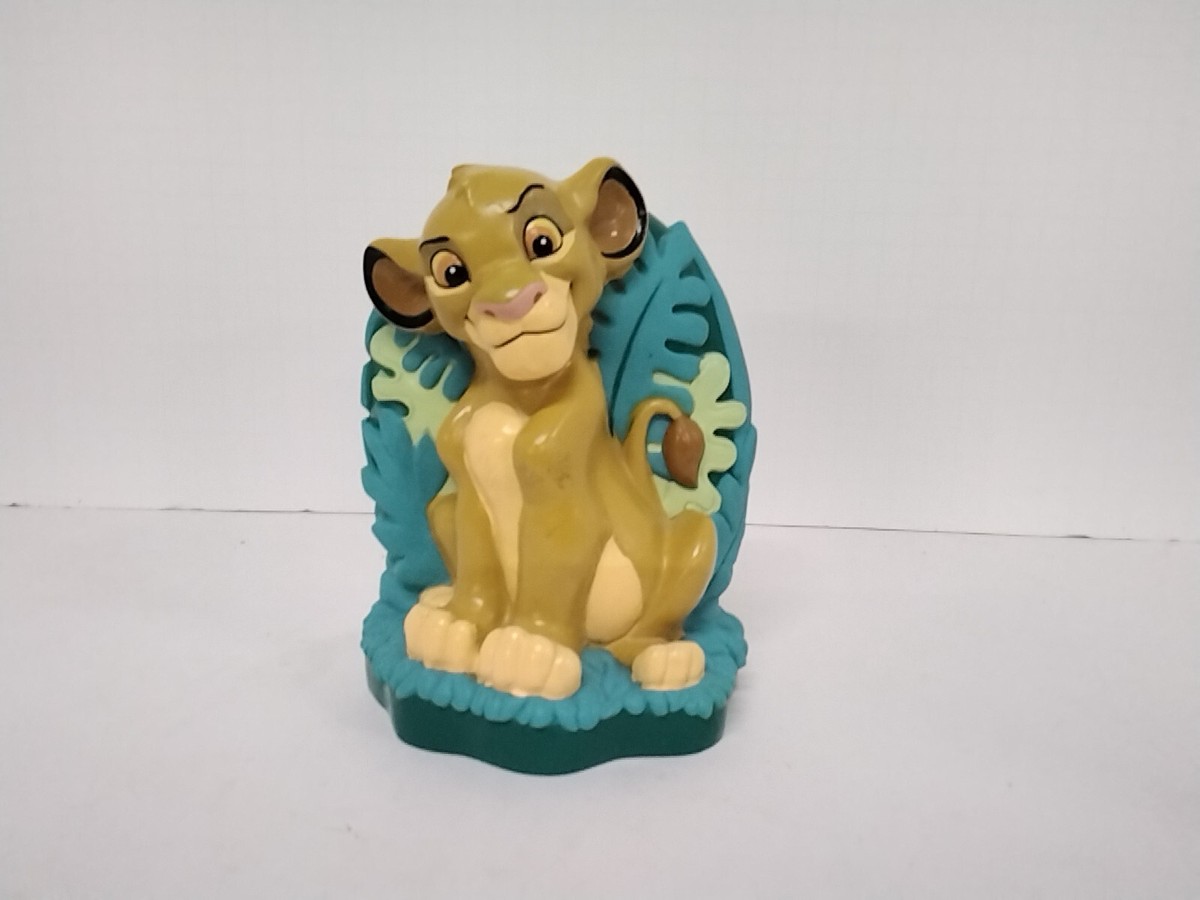 Vintage Plastic THE LION KING Disney Simba Coin Piggy Bank