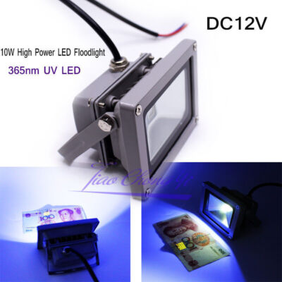 DC12V 10W 365nm High Power LED Floodlight UV Light 365nm-370nm purple light