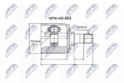 NTY NPW-HD-003 Gelenksatz, Antriebswelle für ACURA,HONDA