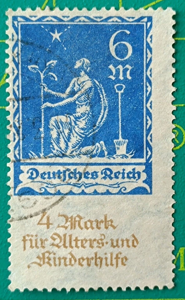 德国邮票 1922 年,种植慈善机构,Sc SP1 6 米 + 4 米超棕色,二手 — 第 2/3 张图片