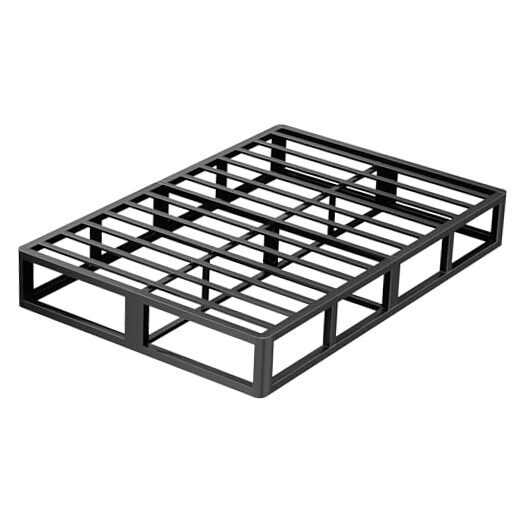 10 Inch Queen Metal Bed Frame Round Corner Low Platform Bed Frames 3500 LBS