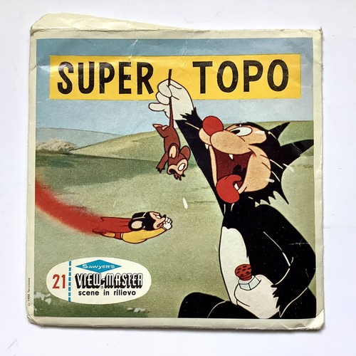 Vintage View Master Super Topo (Mighty Mouse) Reels x 3 Plus Booklet - Italian - Picture 3 of 16