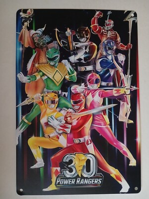 POWER RANGERS Blechschild 20x30 cm 30 YEARS POWER RANGERS 1993-2023 selten