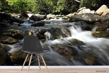 3D Forest Stream Wallpaper Wall Mural Removable Self-adhesive Sticker1912