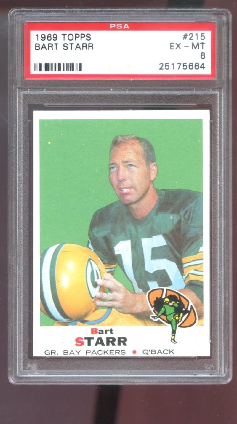 1969 Topps #215 Bart Starr PSA 6 Graded Football Card NFL Green Bay Packers