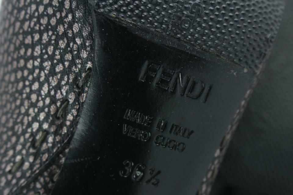 Fendi Women's 36.5 Knee High Grey Leather Selleria Boots