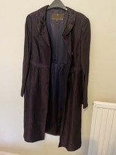 Womens Fenn Wright Manson Linen/ Silk Coat Size 14 Blackcurrant/ Purple