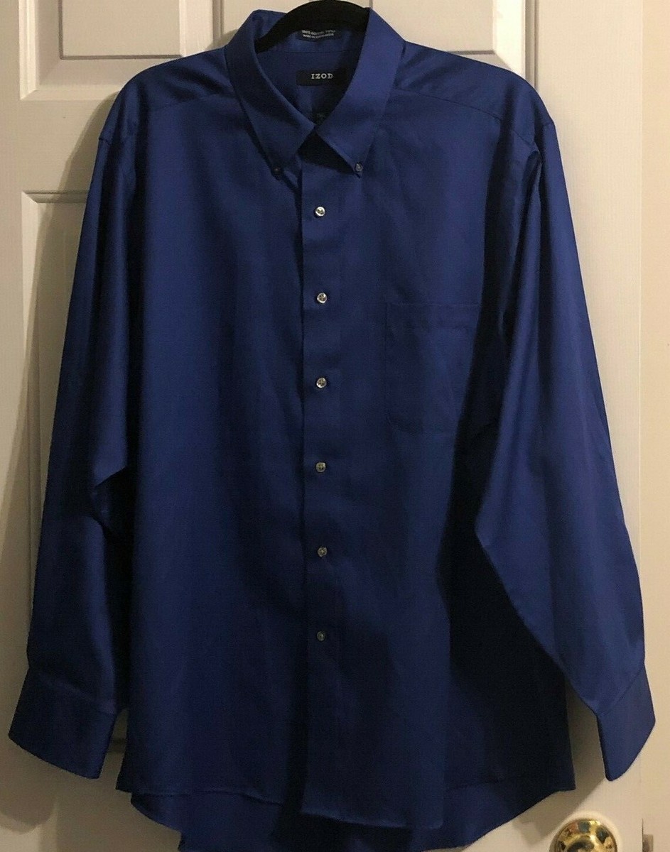 izod blue dress shirt Royal Texture L/S Button-down Dress Shirt - Izod Sportswear