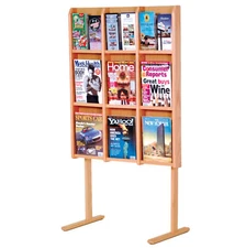 FixtureDisplays Divulge 9 Magazine/18 Brochure Floor Display w/Brochure Inserts