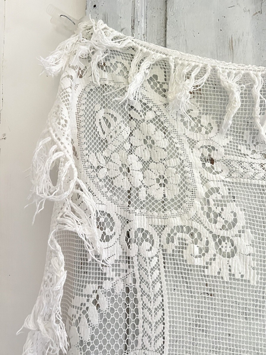 カーテン 1910s French Filet Lace Bed Cover カーテン 1910s French Filet Lace Bed Cover 1910s French