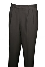 Men's Pants 100 Wool 2 Pleat ,Col. Black Size.36 ,Made In Italy, Art Tuxa100/36