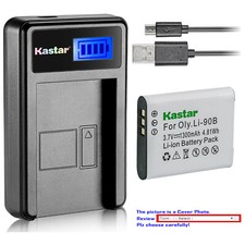 Kastar Battery LCD USB Charger for Olympus Li-90B Li-92B Olympus Stylus TG-1