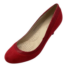 Profile Womens Red Faux Suede High Heel Party Court Shoes Size UK 6 Used Once