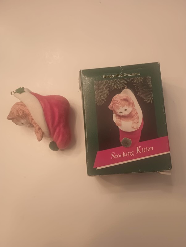 Vintage 1989 Hallmark Keepsake Christmas Ornament Stocking Kitten